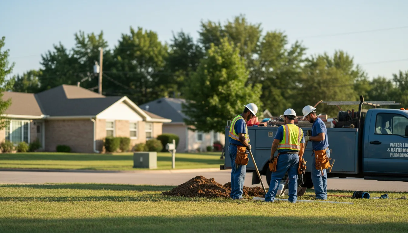 Residential water line and bathroom plumbing service in Trenton, NE